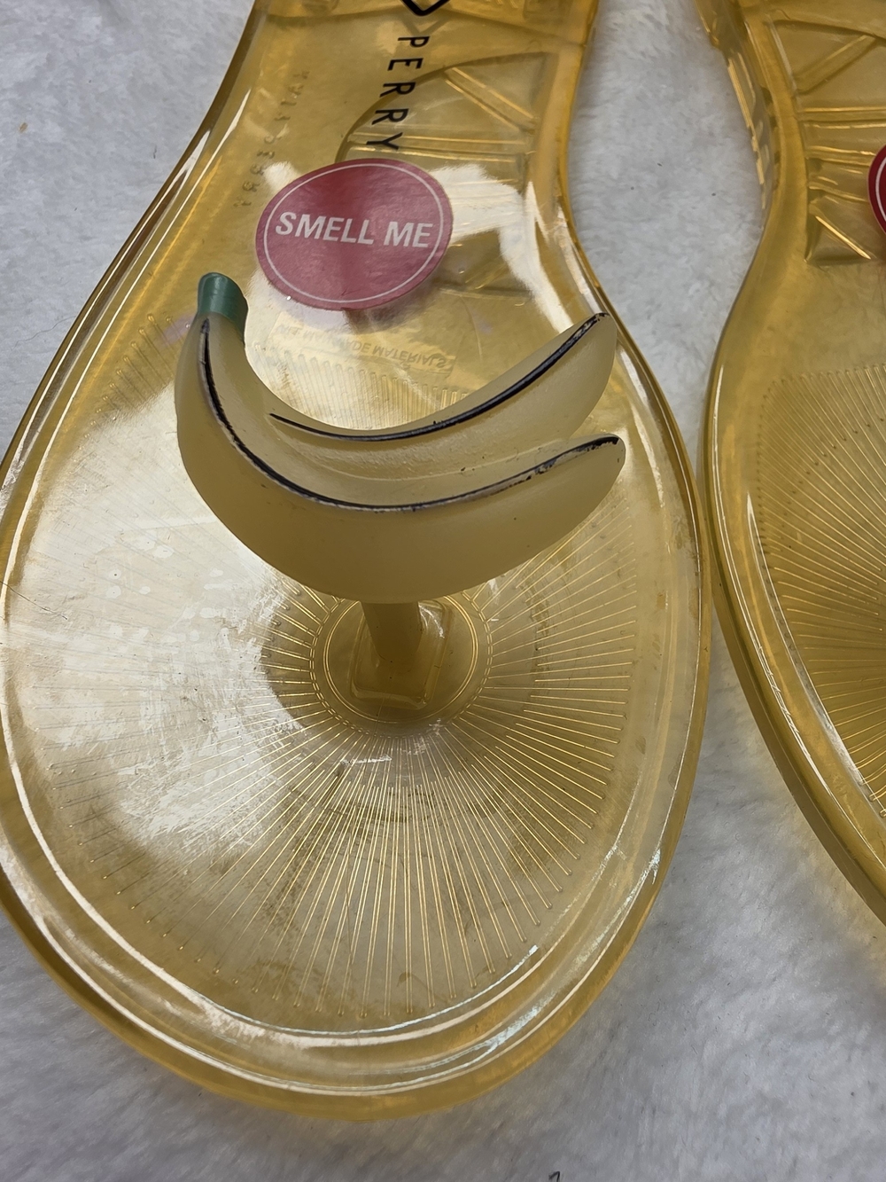 Katy Perry Collections Yellow Transparent Jelly Banana Charm Sandals - Picture 2 of 3